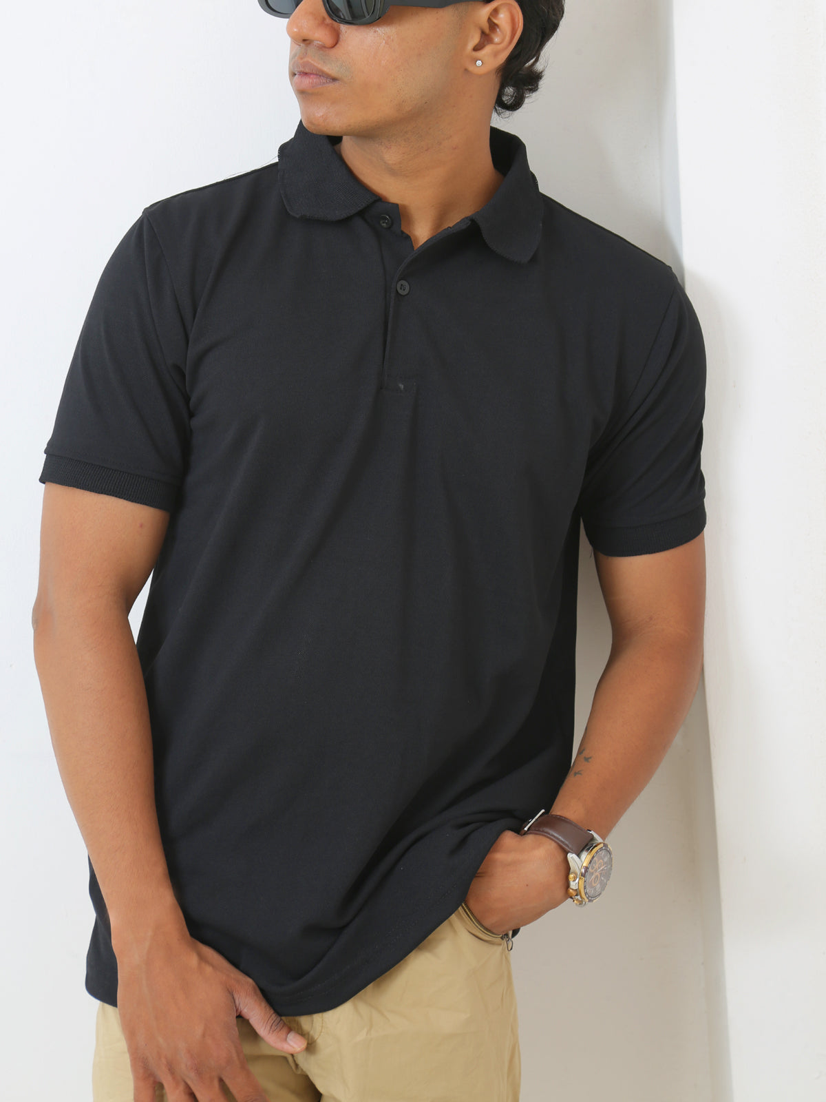 Plain Black | Polo T-shirt