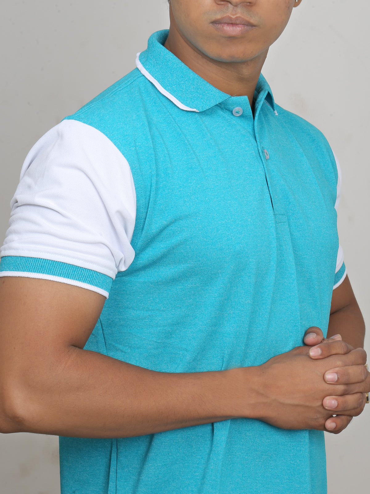 Melange Teal Green | Polo T-Shirt