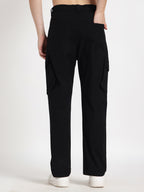 Black Solid Cargo Pant