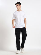 Black Solid Cargo Pant