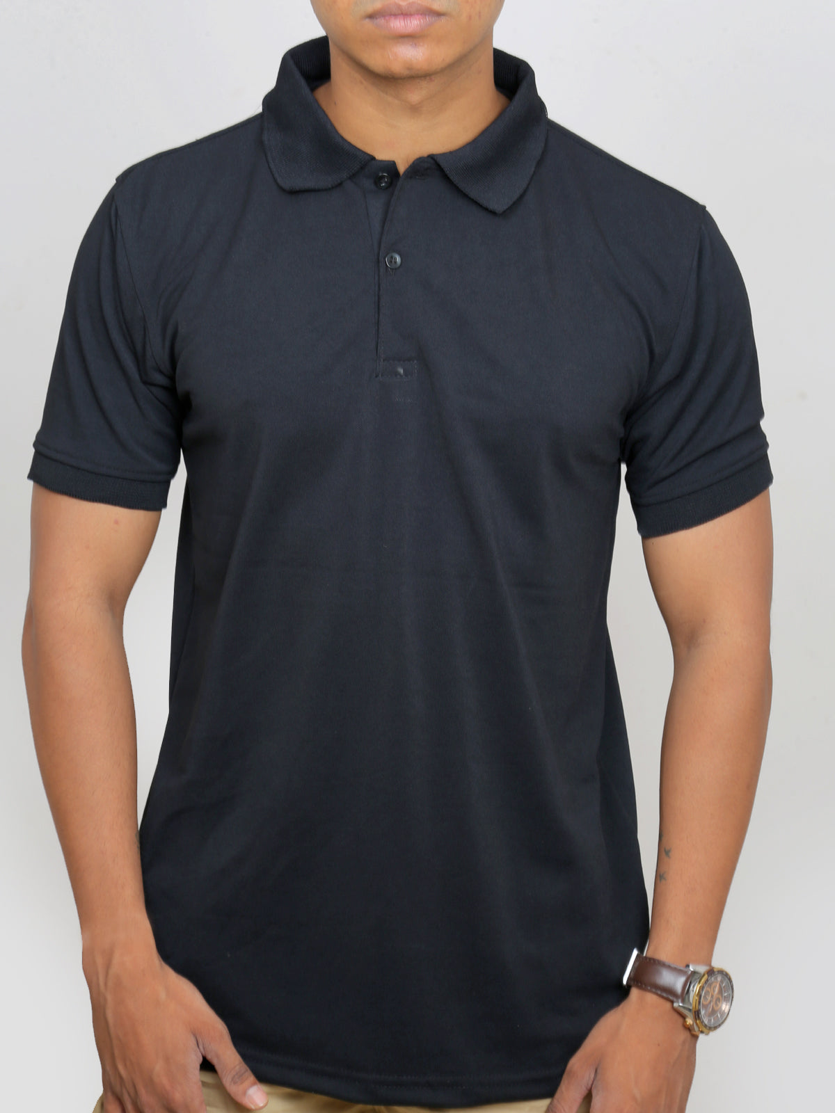 Plain Black | Polo T-shirt