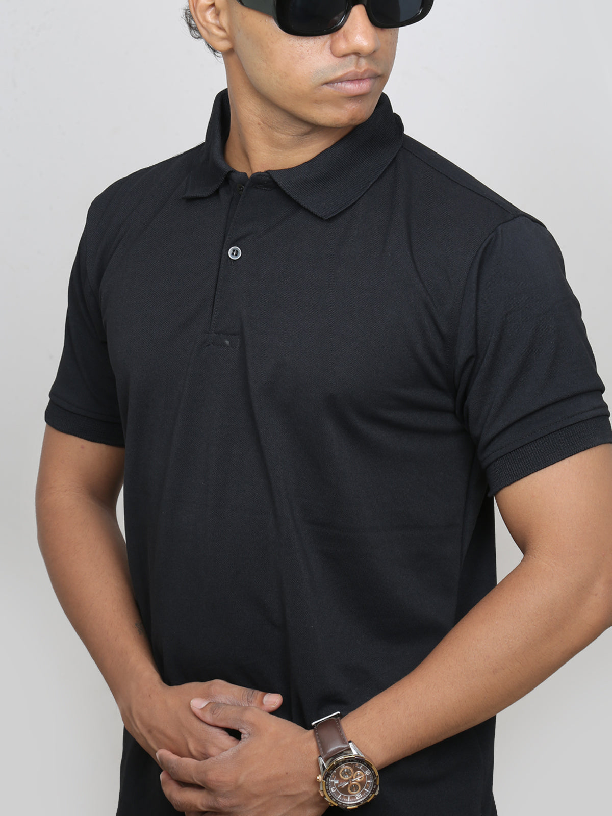 Plain Black | Polo T-shirt