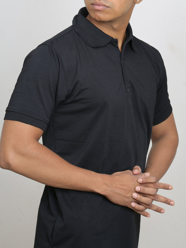 Plain Black | Polo T-shirt