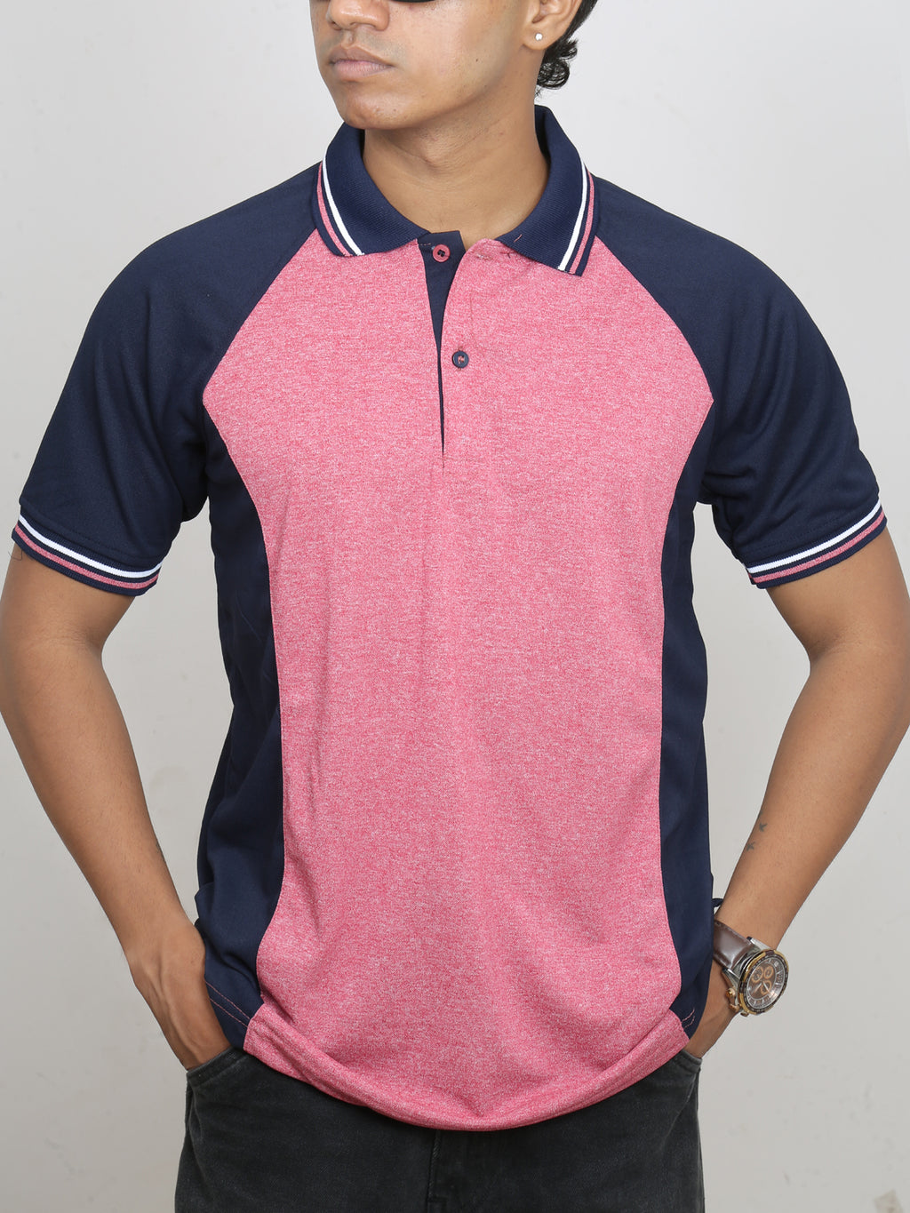 Melange Maroon | Polo T-Shirt
