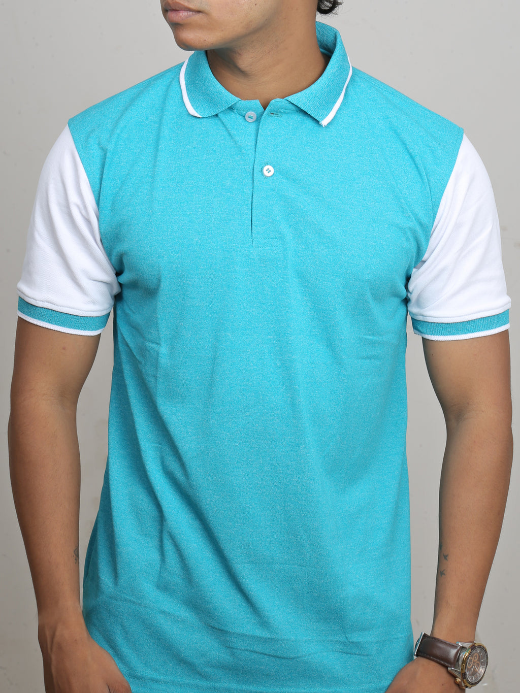 Melange Teal Green | Polo T-Shirt