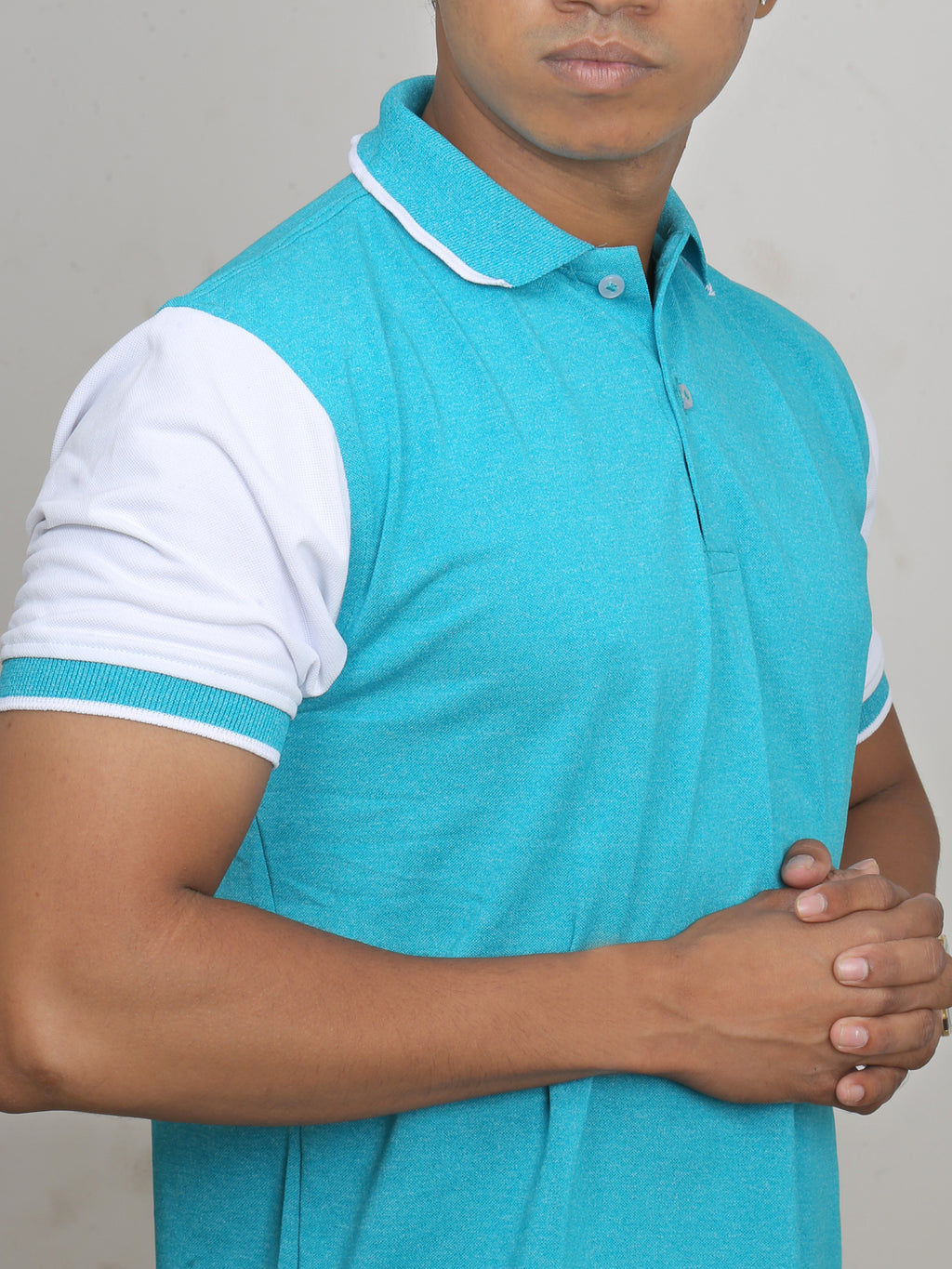 Melange Teal Green | Polo T-Shirt