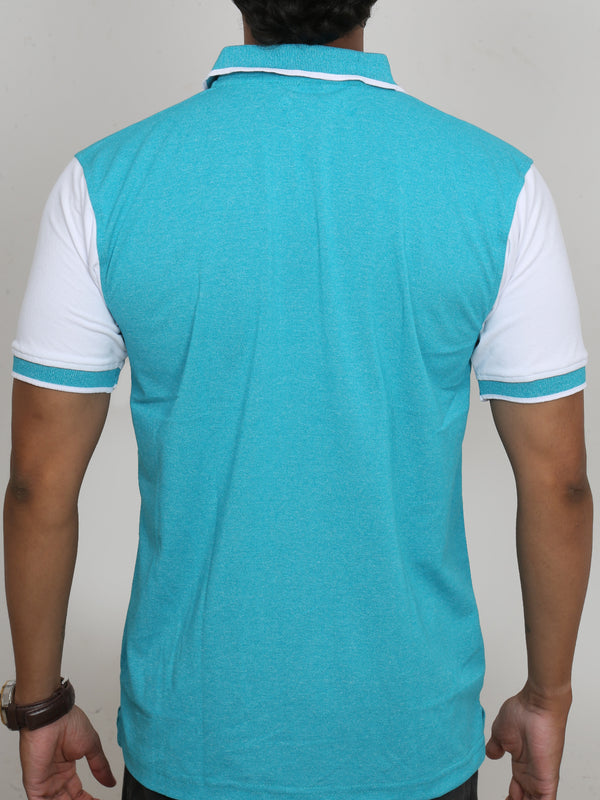 Melange Teal Green | Polo T-Shirt